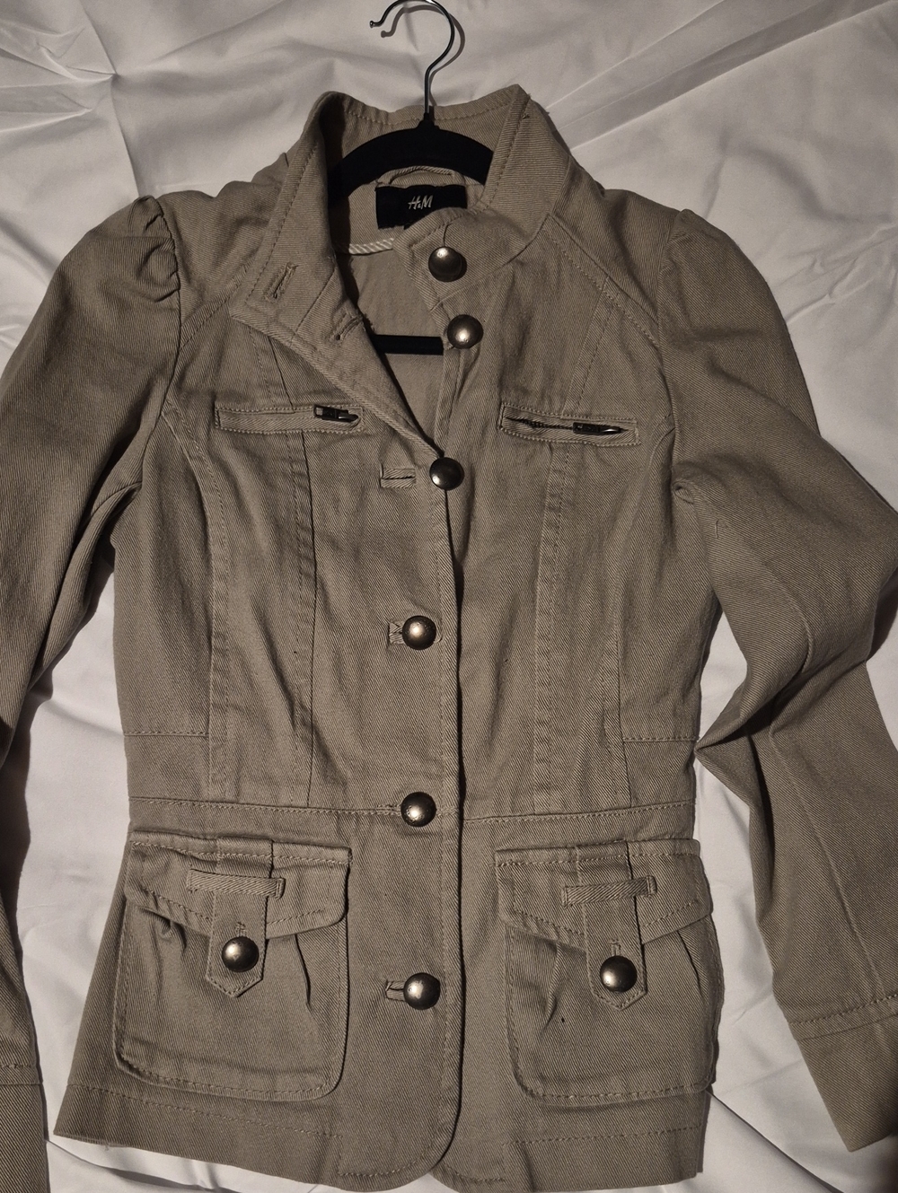 H&M Taupe Utility-Style Women's Blazer Jacket
